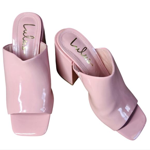 Lulus Qwynn dusty rose sandals patent high heel pink size 6 - Picture 8 of 8